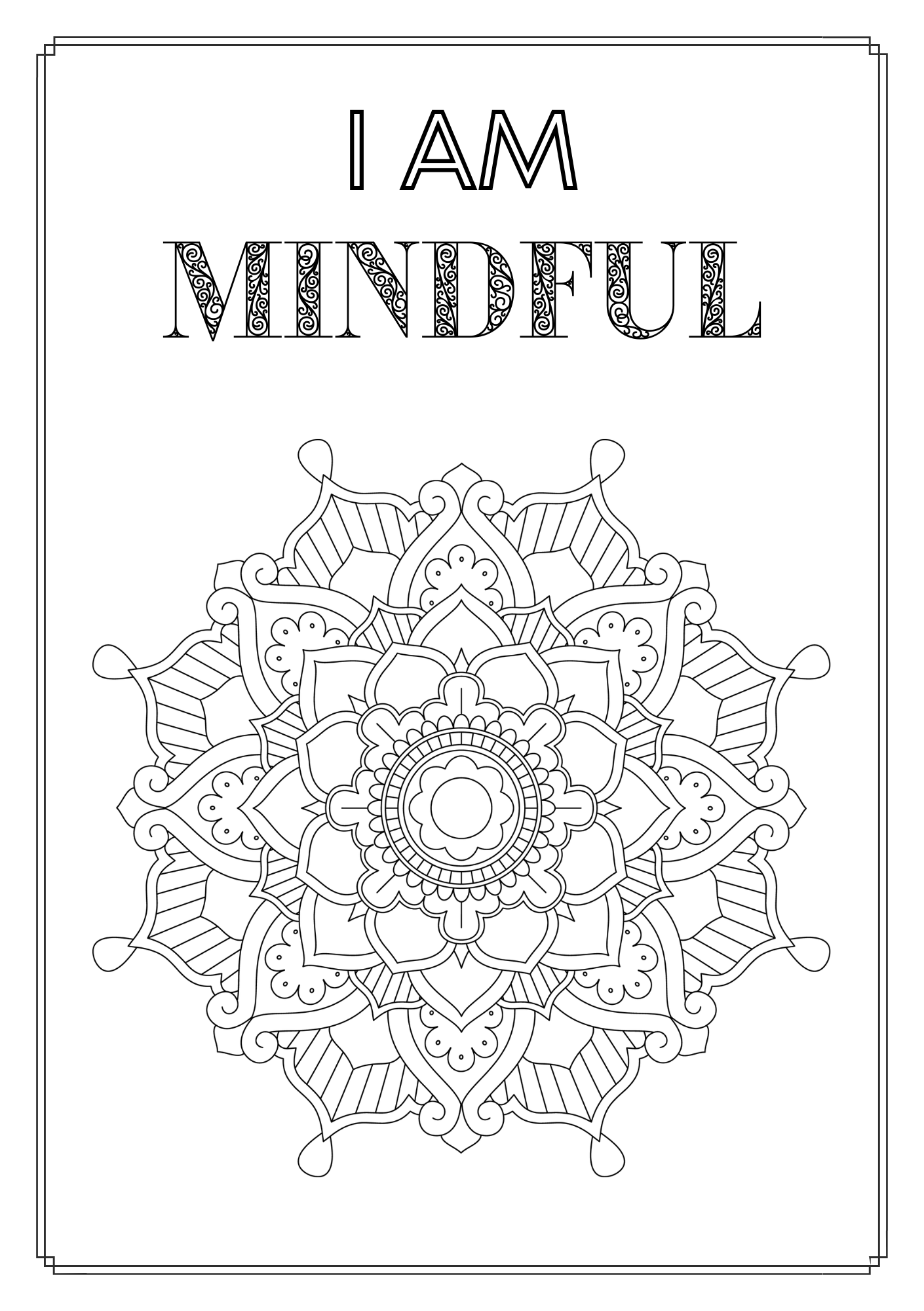 Example of a completed mandala page showing coloring possibilities